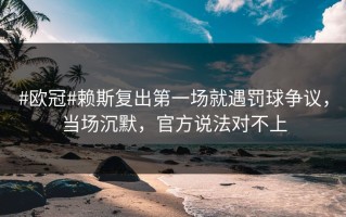 #欧冠#赖斯复出第一场就遇罚球争议，当场沉默，官方说法对不上