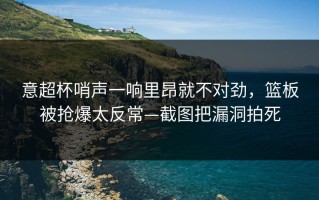 意超杯哨声一响里昂就不对劲，篮板被抢爆太反常—截图把漏洞拍死