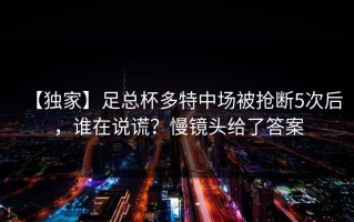 【独家】足总杯多特中场被抢断5次后，谁在说谎？慢镜头给了答案
