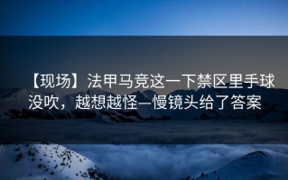 【现场】法甲马竞这一下禁区里手球没吹，越想越怪—慢镜头给了答案