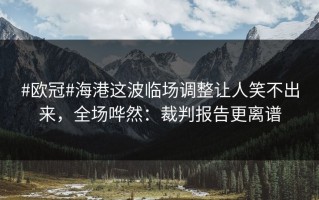 #欧冠#海港这波临场调整让人笑不出来，全场哗然：裁判报告更离谱