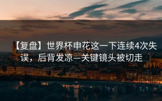【复盘】世界杯申花这一下连续4次失误，后背发凉—关键镜头被切走