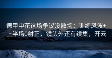 德甲申花这场争议没散场：训练风波+上半场0射正，镜头外还有续集，开云