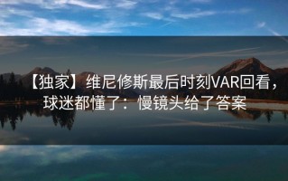 【独家】维尼修斯最后时刻VAR回看，球迷都懂了：慢镜头给了答案