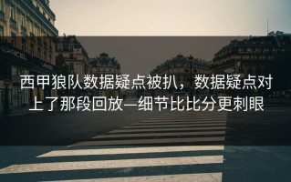 西甲狼队数据疑点被扒，数据疑点对上了那段回放—细节比比分更刺眼