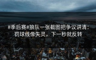 #季后赛#狼队一张截图把争议讲清：罚球线像失灵，下一秒就反转