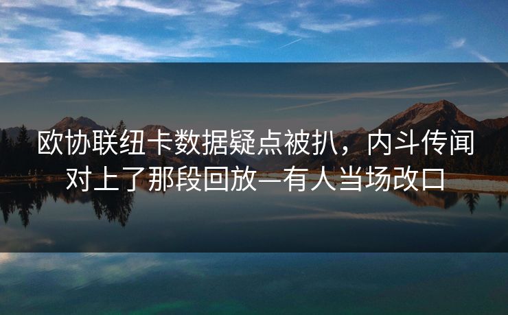 欧协联纽卡数据疑点被扒，内斗传闻对上了那段回放—有人当场改口-第1张图片-开云体育平台入口 - 官方直达通道