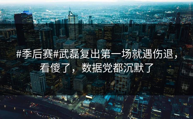 #季后赛#武磊复出第一场就遇伤退，看傻了，数据党都沉默了-第1张图片-开云体育平台入口 - 官方直达通道